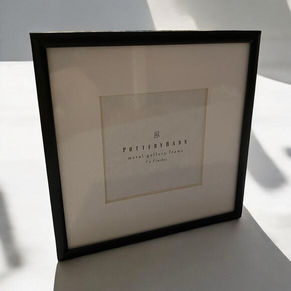 Pottery Barn Black Matte Metal Gallery Frame 3" x 3" photo 5 x 5 frame - Picture 1 of 5